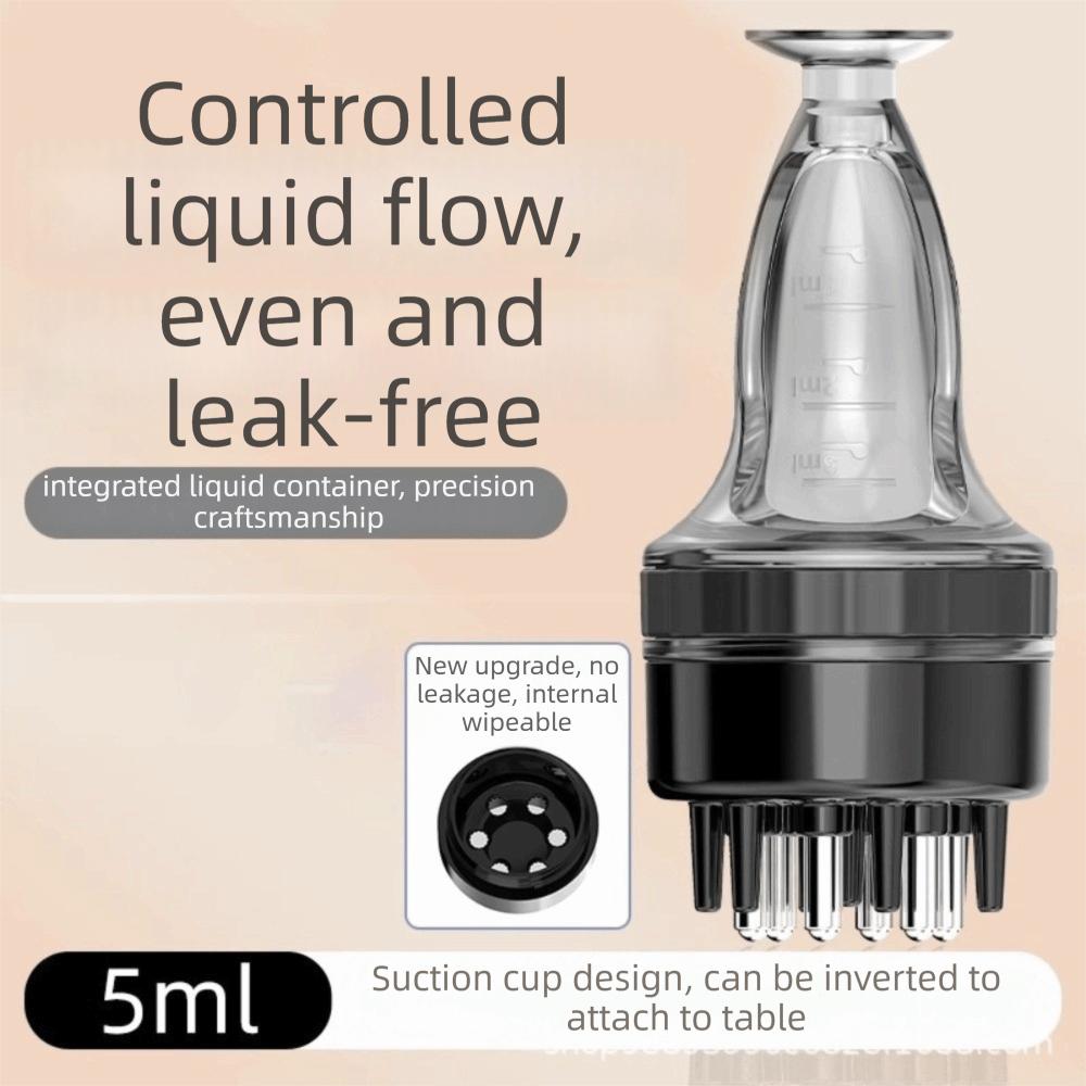 Suction Cup Scalp Applicator Roller Massage Comb Hair Growth Liquid Applicator Unisex чёрный