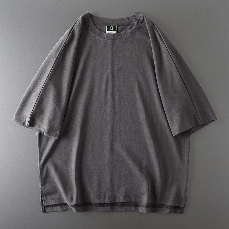Export Original Tail Order Cut Label Fashion Fashion Brand T-shirt Heavy Weight Men s Short Sleeve High Street Profile Tops Export Menswear Clothing Gray 2XL