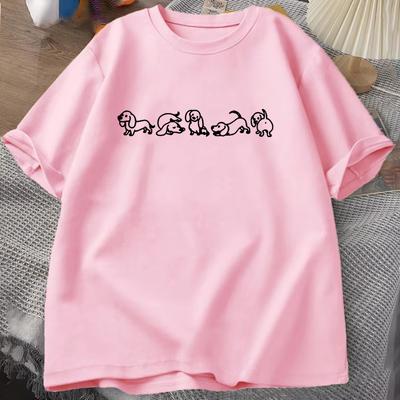 Lustige Hundedruck T-Shirts Damen Herren Sommer Freizeit T-Shirts Rundhals Kurzarm T-Shirts Mode Hemden Tee