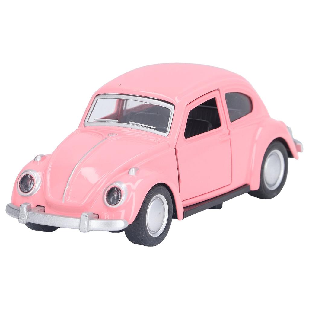 1:36 Diecast Metal Car Model Vintage Pull Back Car Toy Vehicle Collection for Kids Deep Pink