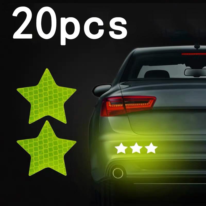 

20pcs Motorcycle Reflective Stickers Reflective Warning Strip Tape Secure Reflector Stickers Decals Car Bike Decor Accessories