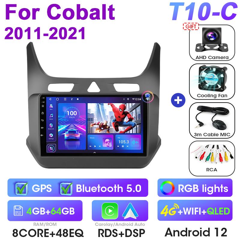 2 Din Android 12 Car Radio For Chevrolet Cobalt 2 2011 - 2018 Multimedia Video Player GPS 4G Carplay Auto Stereo QLED Head Unit