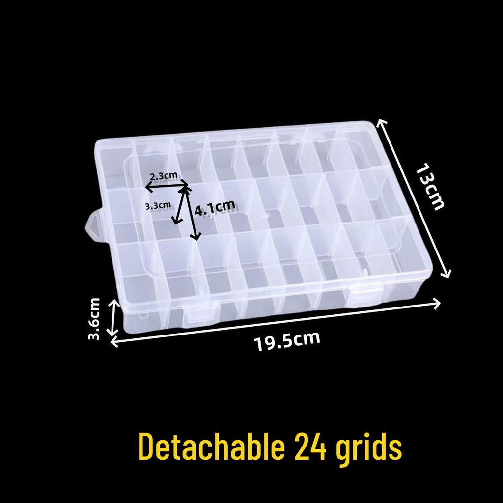 Transparent Compartmentalized Storage Box for Jewelry, Hardware, and Fishing Accessories