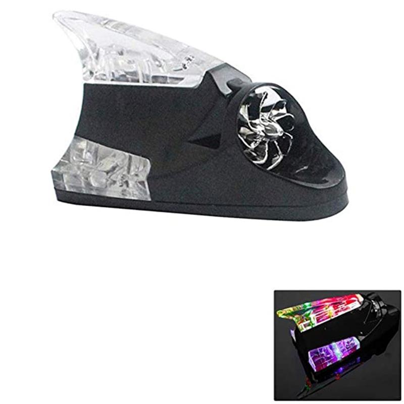 A16P-Creative Wind Power LED Light Atmosphere Light Shark Fin Antenna Warning Flash Lamp Car-Styling Exterior Accessories