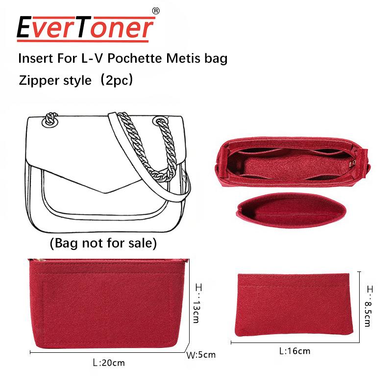 EverToner Durable Storage Bags Insert Portable For L Po-hette Metis Organizer Felt Multi-Pocket Travel Bags Felt Organizer Bag