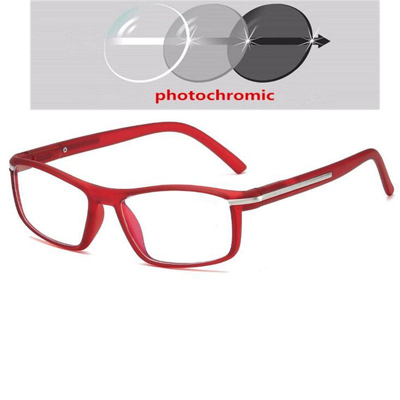 Фотохромні Окуляри для Зору за Рецептом при Короткозорості Жіночі Чоловічі Фірмові Дизайнерські Квадратні Окуляри для Короткозорості з Захистом від Синього Світла -0.5 -0.75 До -6