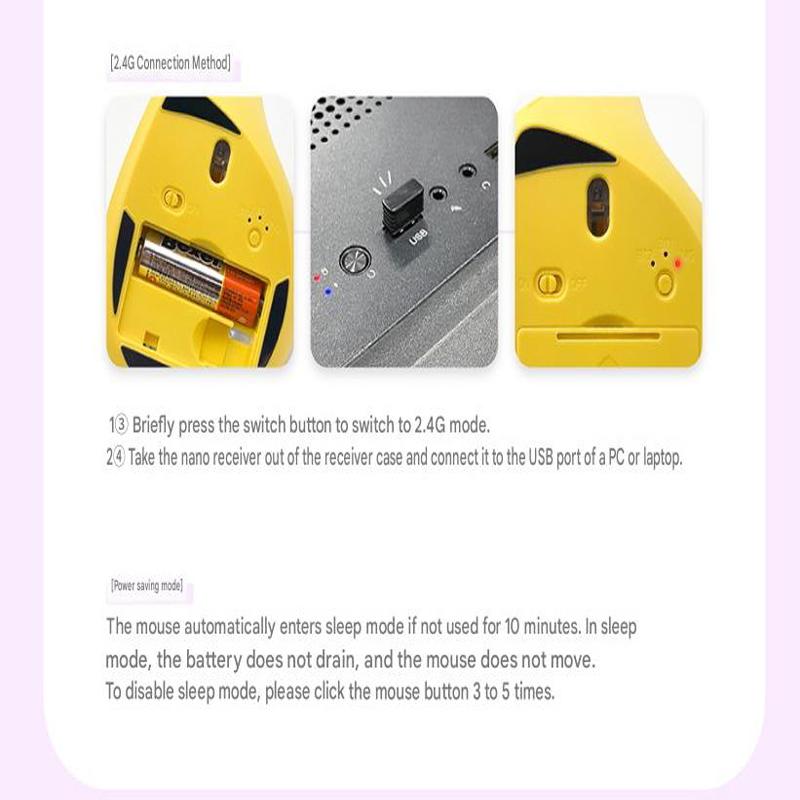 POKEMON Original Ditto Pikachu Bluetooth Vertikale Maus 2,4 GHz Kabellose Maus
