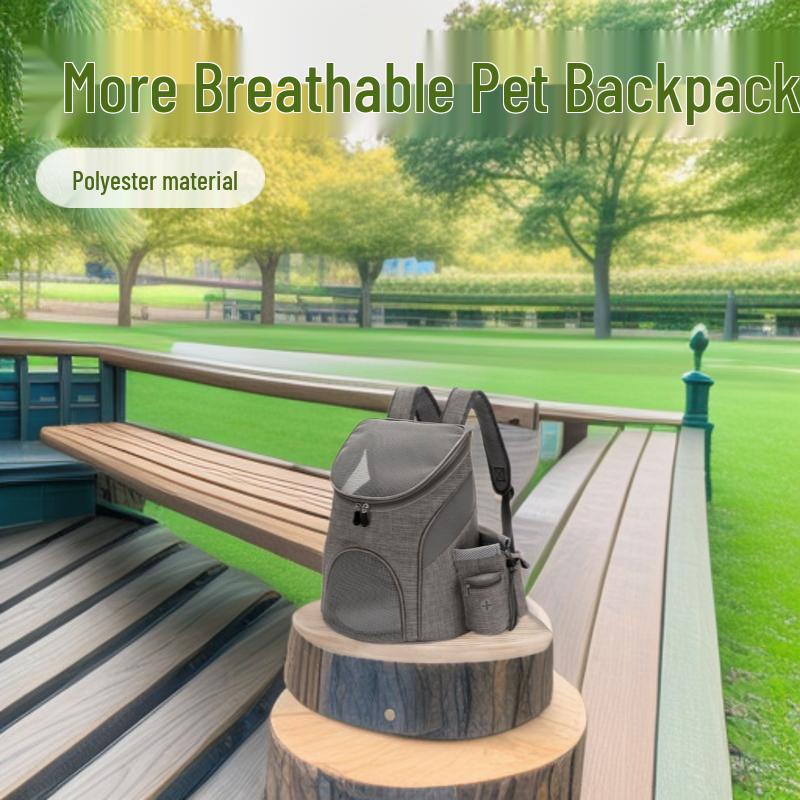 

Portable Breathable Pet Backpack: Cat & Dog Double Shoulder Mesh Carrier Bag Small