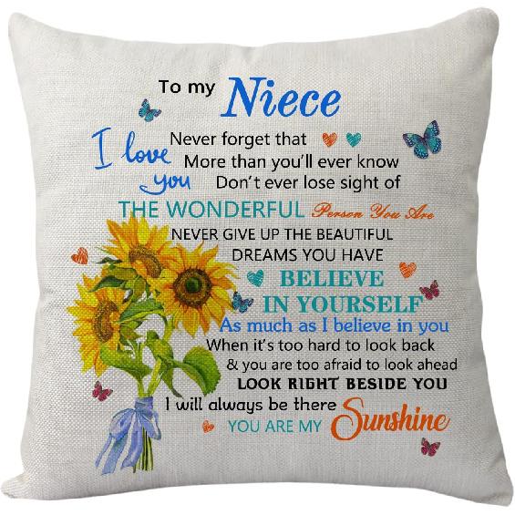 Bestie Pillowcase Gift from Best Friend, Pirational 'Never Forget That I Love You' Pillow Cover, Funny Friendship Cushion Cover for Birthday, Xmas,