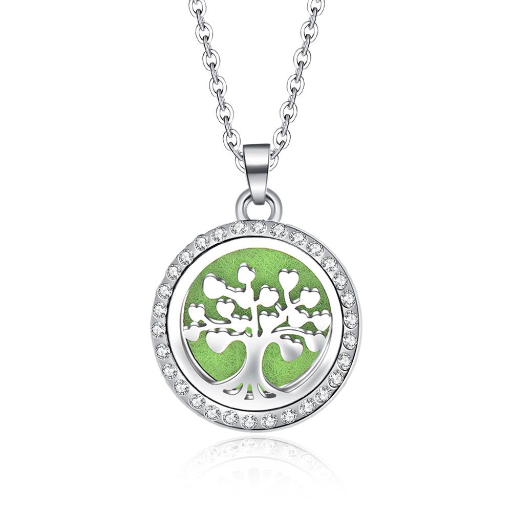 In-Stock Aromatherapy Hollow Diamond Pendant Necklace