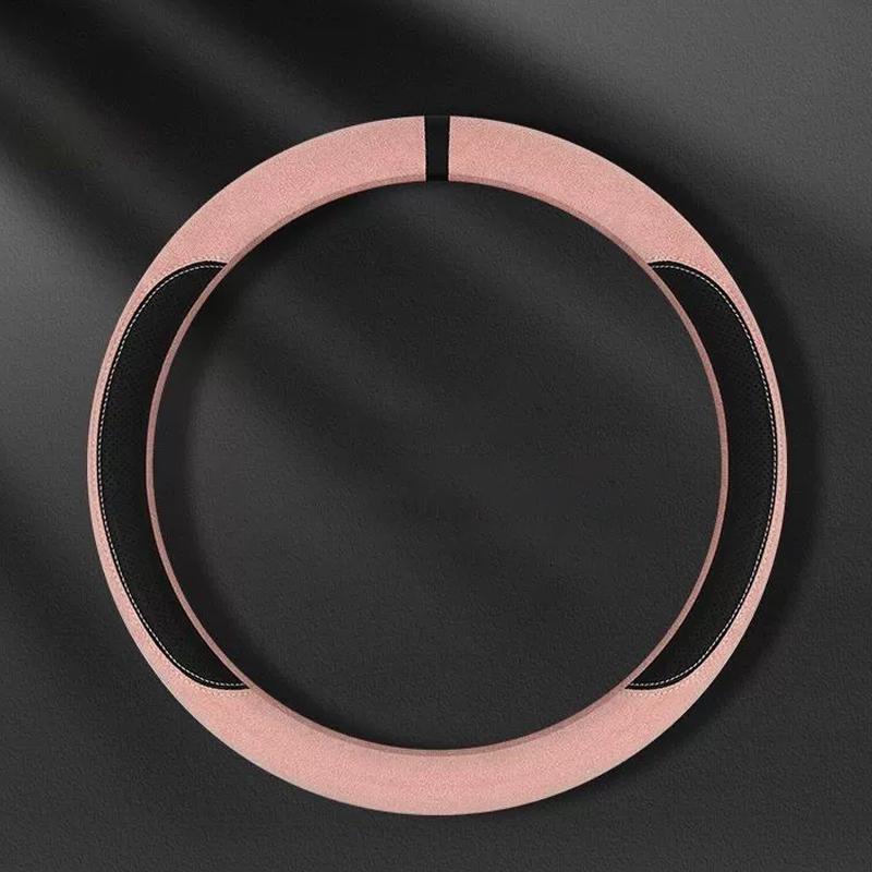 Semišový poťah na všetky ročné obdobia Poťah na volant auta Ultra tenký Protišmykový Tvar D Okrúhly Priedušný Ochranný poťah na volant auta