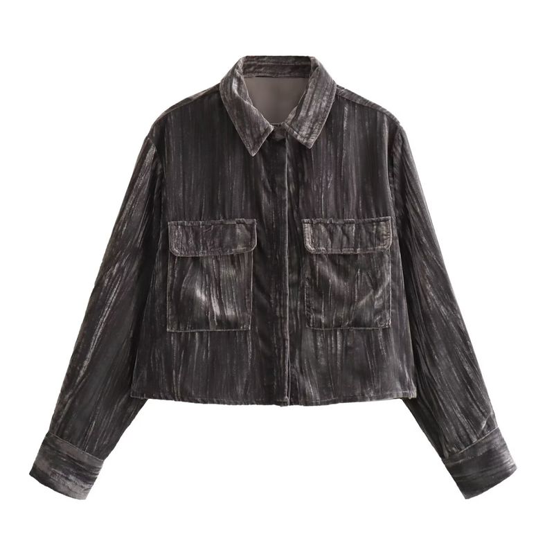 Za Autumn New Women clothes 2025 Western Style Short Velvet blouse Skirt 4387230 4387822