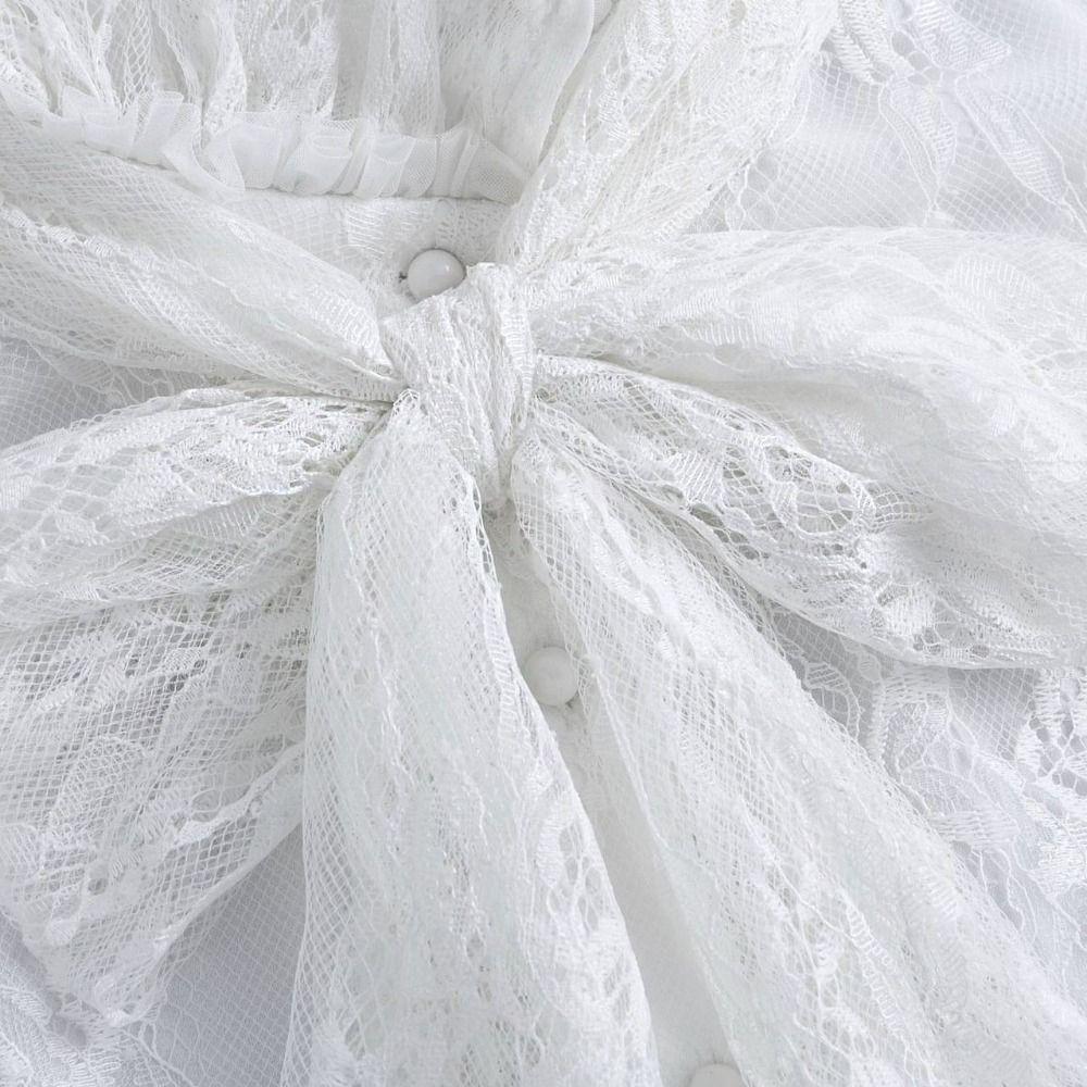 Vintage Bow Lace Collar Detachable Ruffled edge Collar Costume Accessory Lace Fake Collar Party