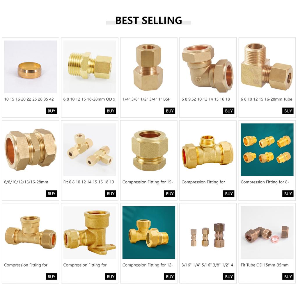 6 8 10 12 15 16-28mm OD X M8-M30 1/8" 1/4" 3/8" 1/2" 3/4" 1" BSP Male Compression Union Brass Pipe Fitting Connector Coupler