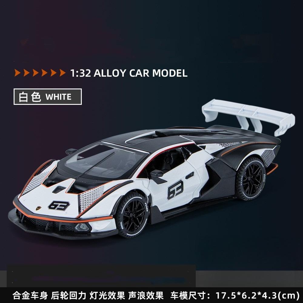 

1:32 SCV12 Sports Car 6 Door Pull Back with Sound and Light Toy Model Children s Gift Diecast Alloy Car Model Collectible