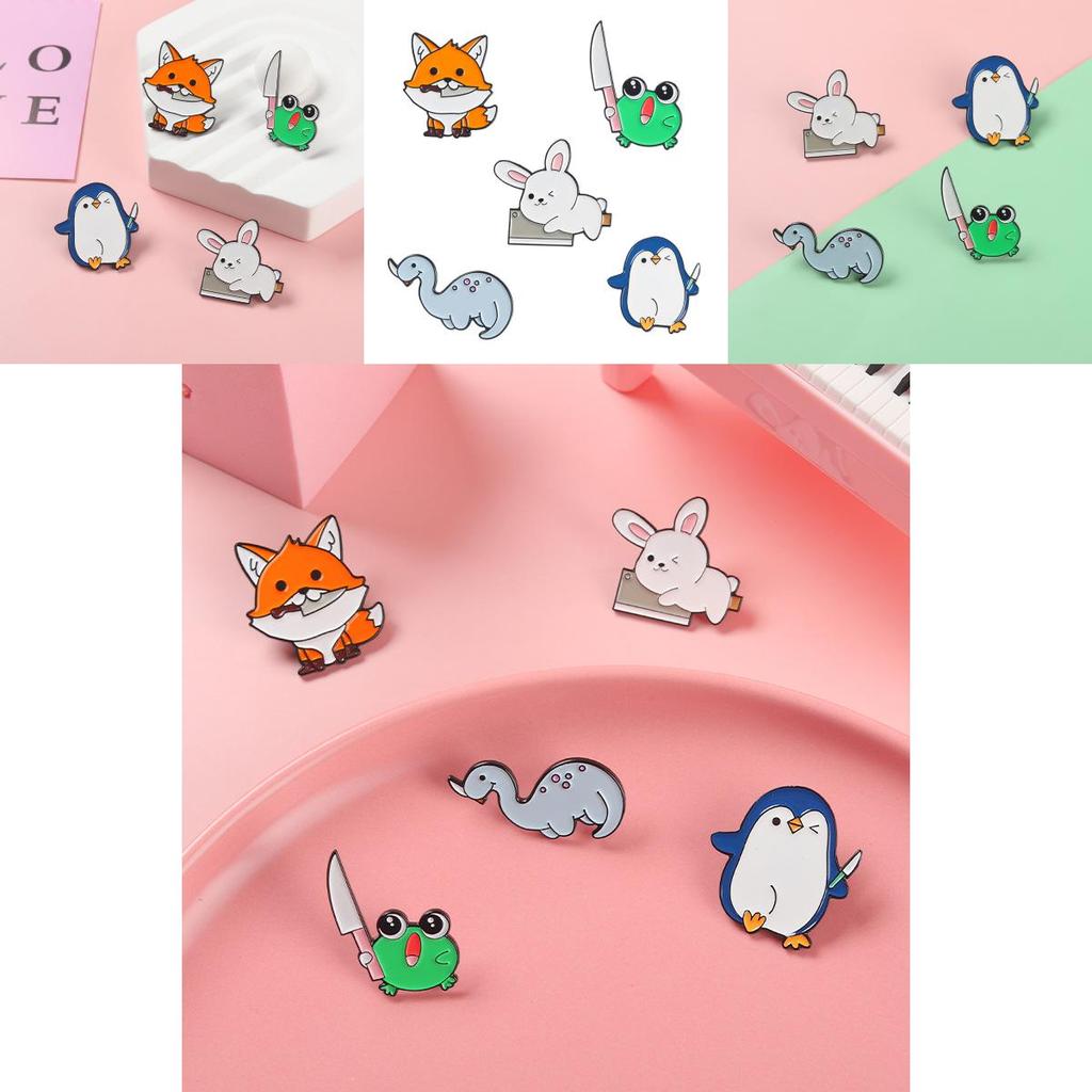 Unique Animal Brooches Featuring Playful Penguin And Fox Designs Perfect For Decoration