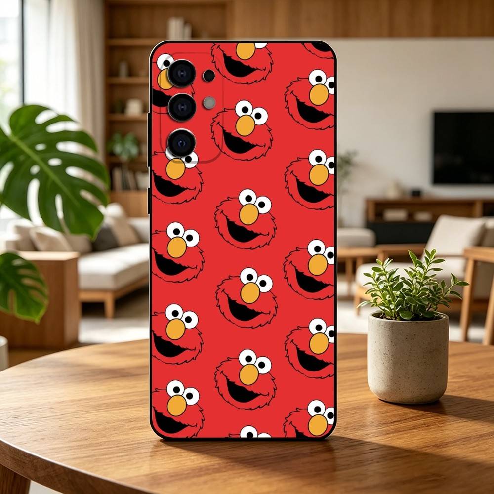 E-ElmoS R-Red C-CookiE Phone Case Black Silicone Soft For Samsung S25,S24,S21,S22,S23,S30,Ultra,S20,Plus,Fe,Lite