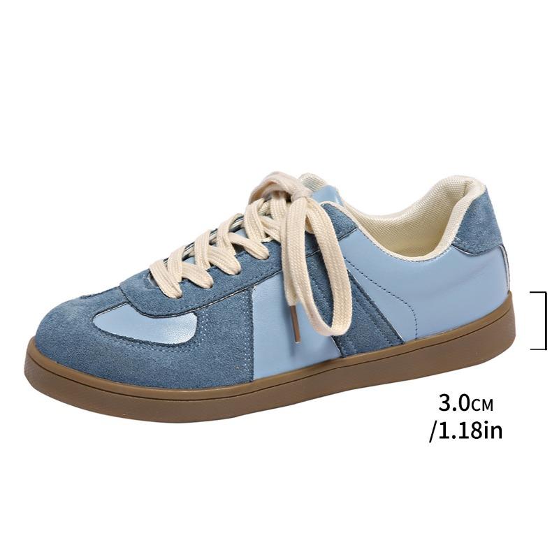 German Training Shoes Round-toed Versatile Lace-up Flat White Sneakers Retro Shoes Low-top Sports Sneakers