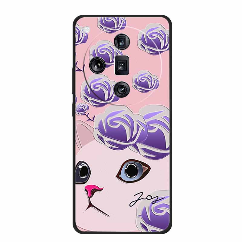 3D Emboss Case For OPPO Find X7 Ultra Phone Case Relief Black Silicone Soft Back Cover Coque For OPPO Find X7 Ultra Cases Fundas