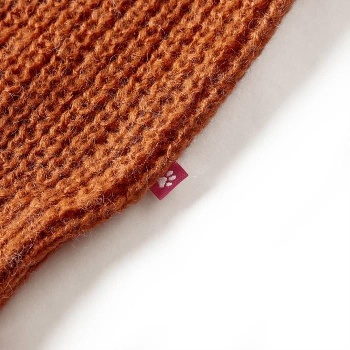 Pull-over tricoté pour enfants cognac 5 dimensions disponibles