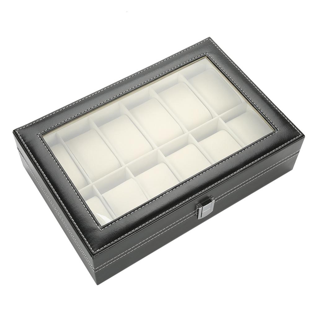 12 Slots Watch Case Portable Storage Box Practical Watch Organizer  Display