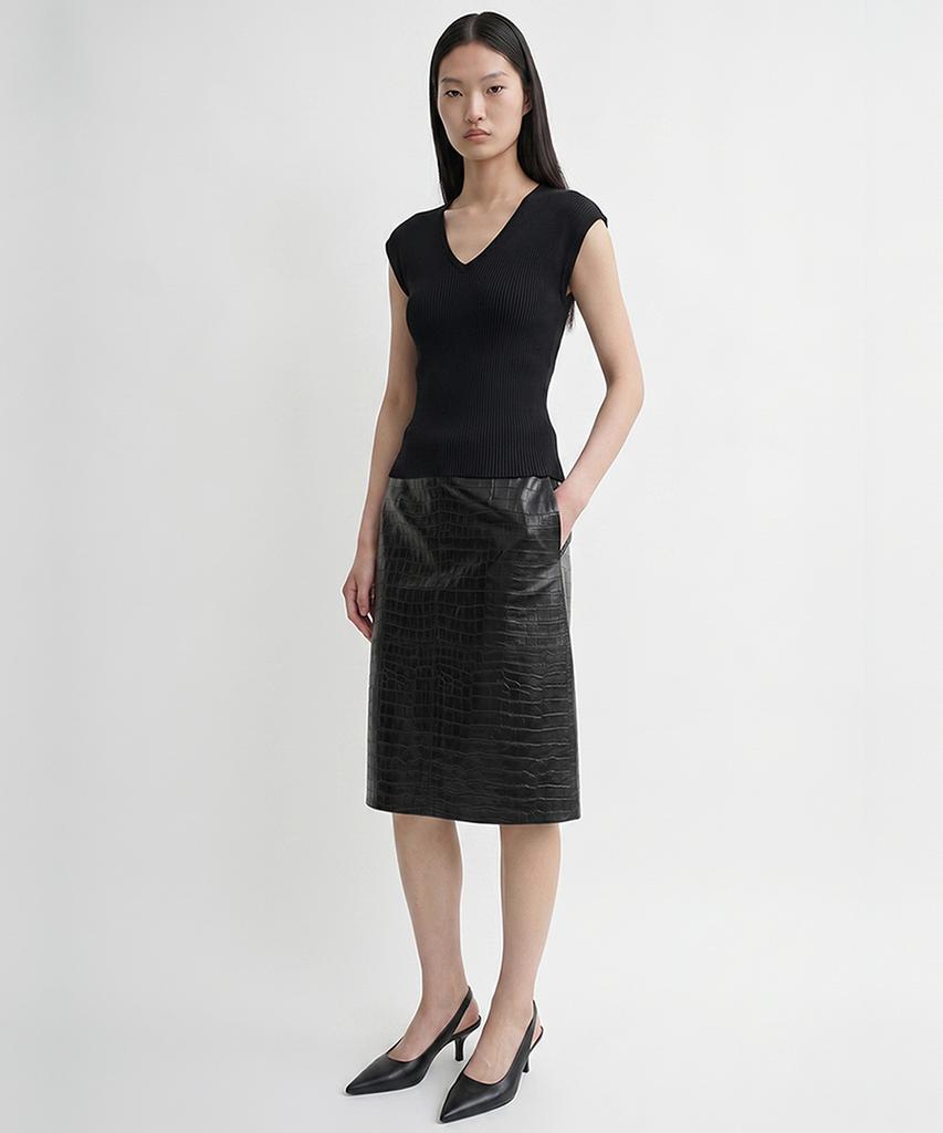 KIMDOH Silenzio V-Neck Top Light Gray