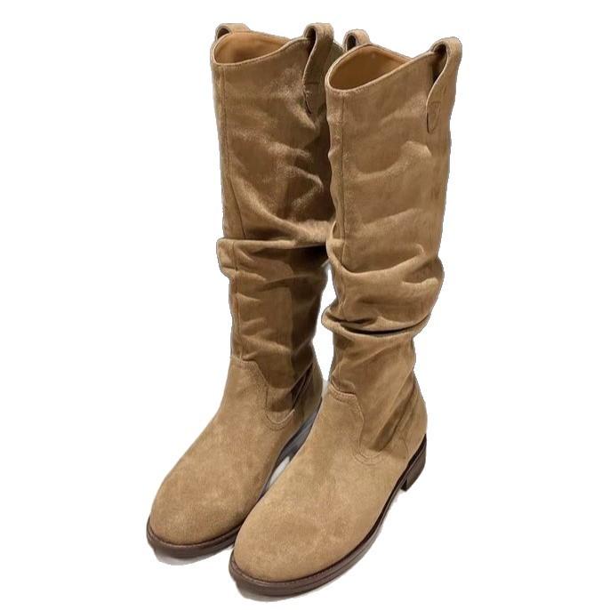 Brown boots children's new summer and autumn stacking boots western cowboy high boots but knee knight boots