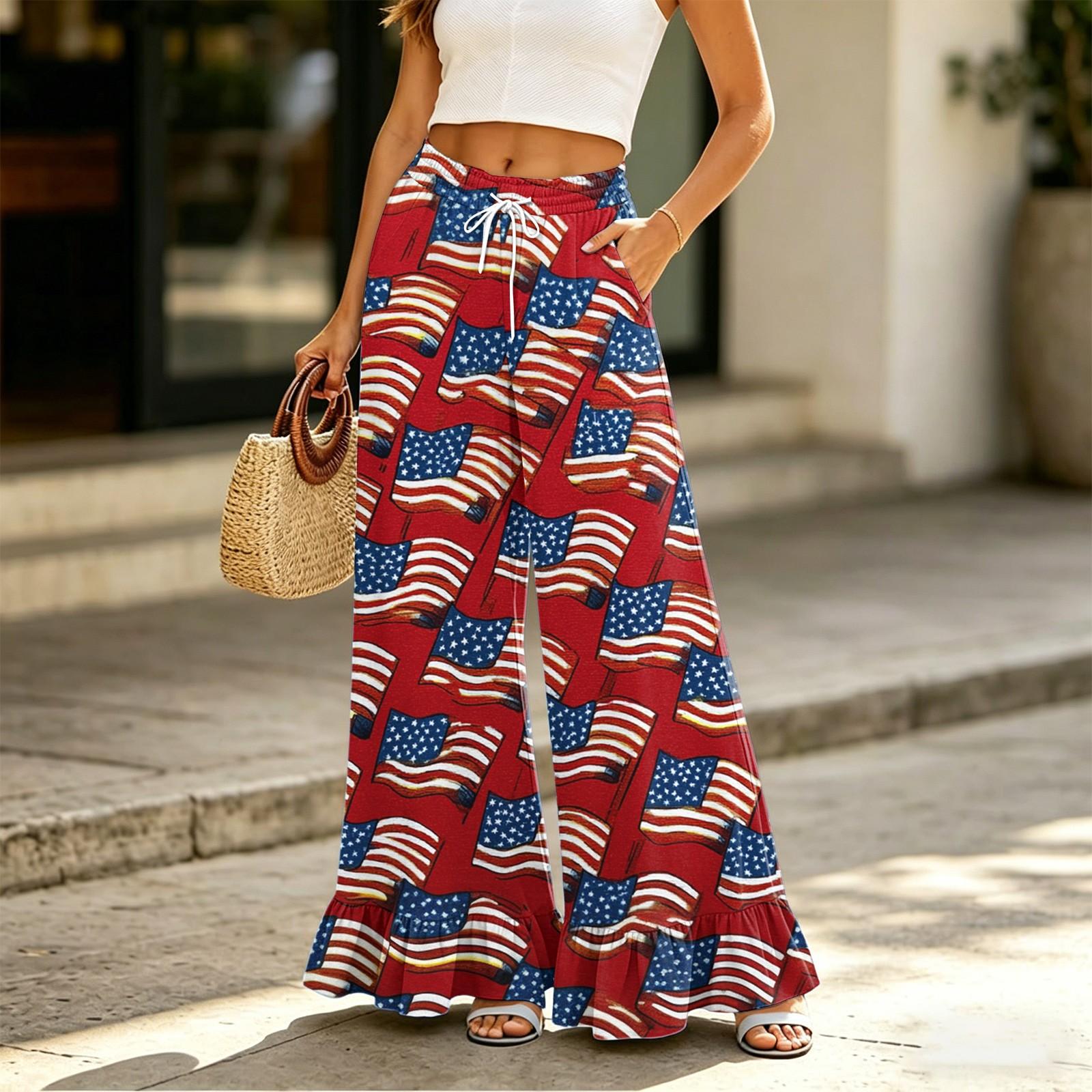 

Women s High Waist Wide Leg Pants with Drawstring Pockets Casual Loose Fit Long Trousers Comfortable Lightweight Fabric Elastic Waistband L