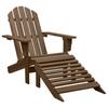 Vidaxl Adirondack Garden Chair with Footrest and Table, Fir