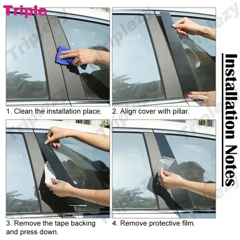 Glänzende Schwarze Spiegel-Effekt Auto Tür Fenster Mitte Säule BC Säule Pfosten Abdeckung Zierleiste Für Mitsubishi Montero Pajero Sport G3