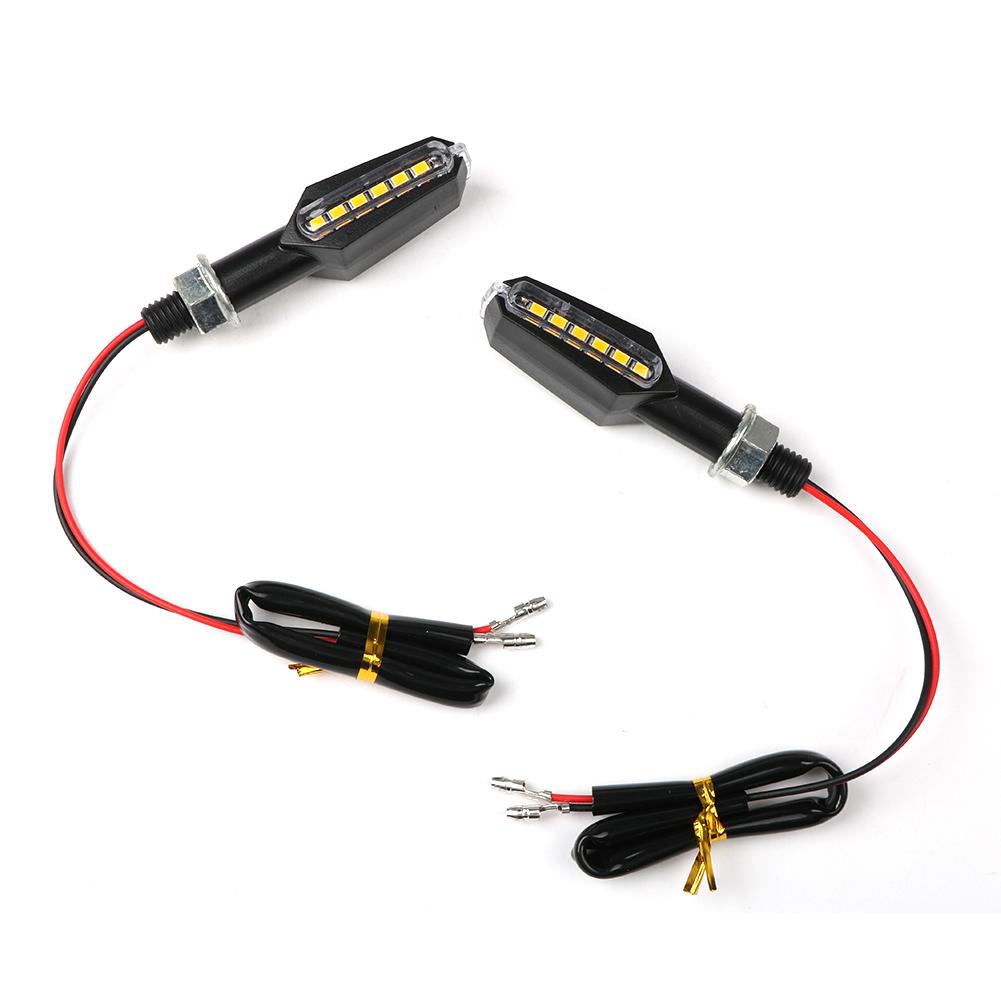 2Pcs Universal 9LED Motorcycle Turn Signal Indicator Light Blinker Double Sides Color Amber/Red/White