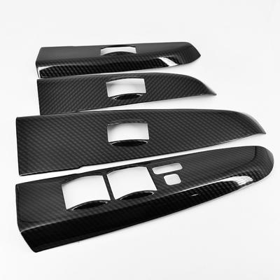 For Toyota Hilux Vigo 2005-2015 Pickup Power Window Switch Window Lifter Trim Carbon Fiber Pattern Interior Door Sticker