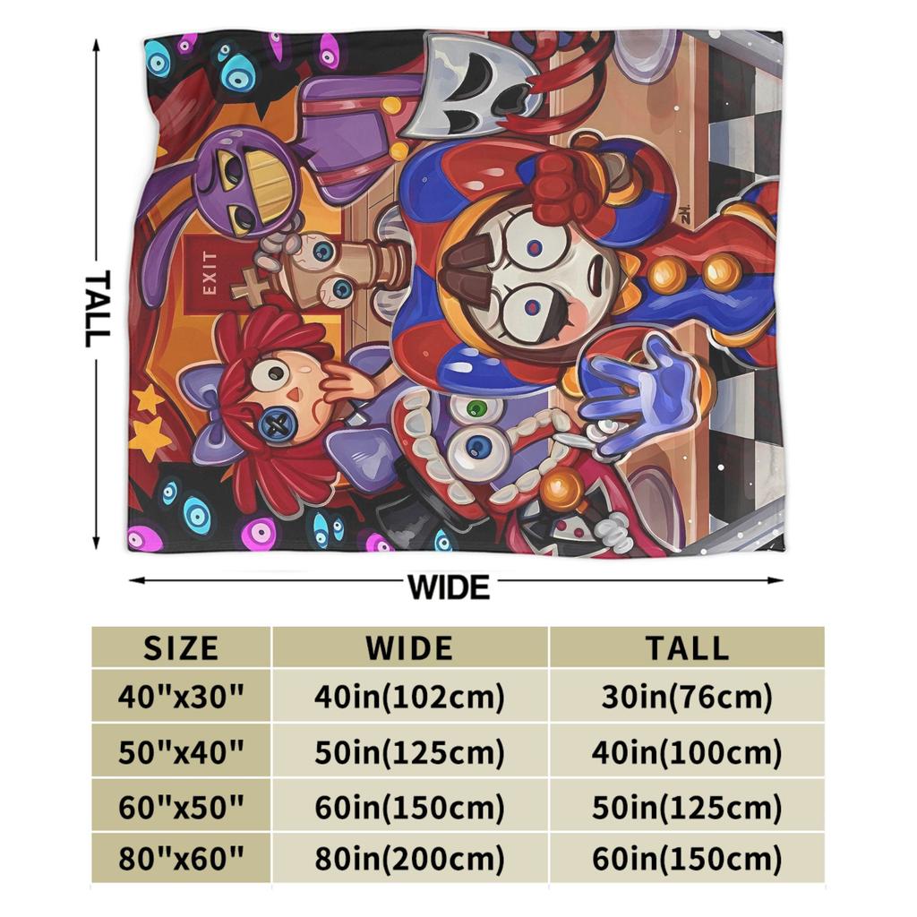 Anime The Amazing Digital Circus Blanket Travel Flannel Throw Blanket For Couch Chair Sofa Bed Super Soft Bedspread Gift