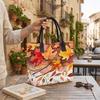 Watercolor Autumn Maple Leaf Print Large Capacity Casual Tote Bag for Women Daily Use