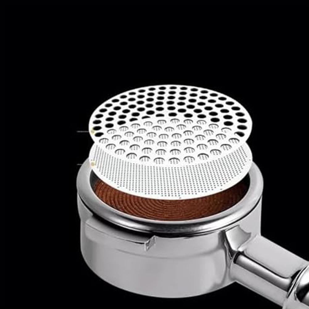 Stainless Steel Replacement Coffee Filter Mesh Puck Screen 51/53/58mm for Espresso Machines to Prevent Water Flow Blockages