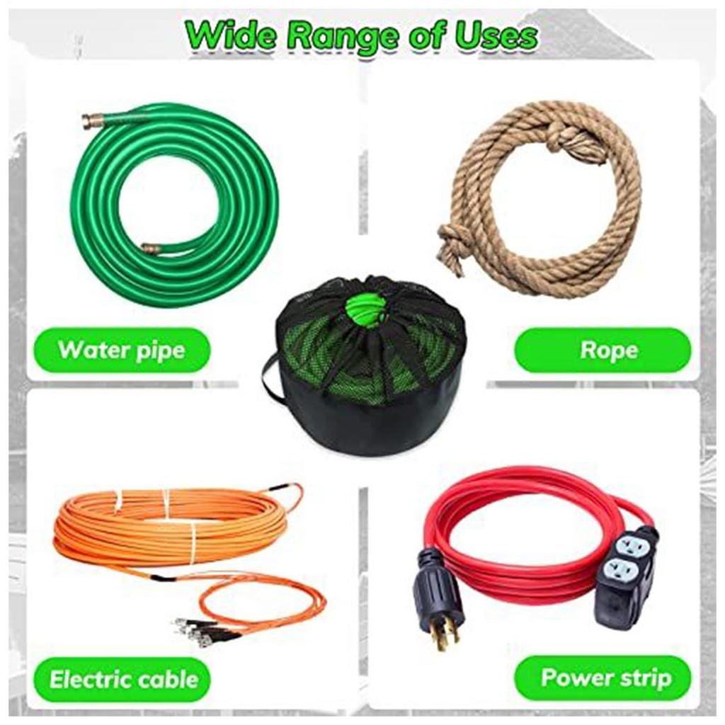 RV Water Hose Storage Bags Oxford Cloth Mobile Trailer Water Pipes Mesh Top Carrier Bag Foldable Garden Irrigation Organizer