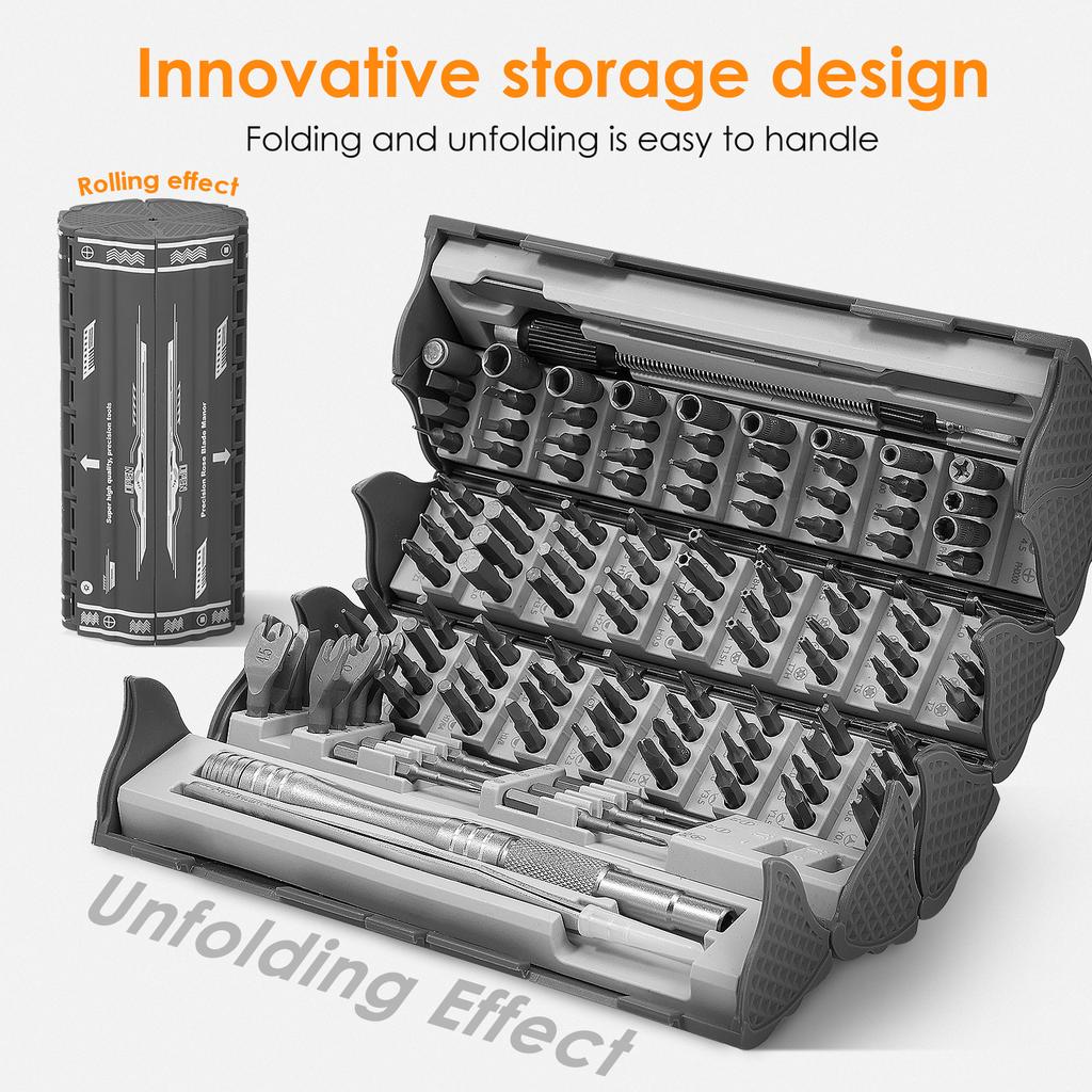 128 in 1 Precision Screwdriver Set with Magnetic Bits and Pad Heavy Duty Mini Screwdriver Set for Phone Computer Watch Laptop