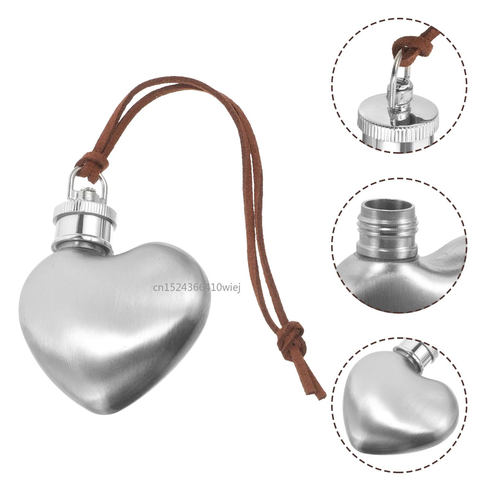 Outdoor Miniature Hip Flask Kettle Portable Wine Pot Small Hip Flask Heart Shaped Stainless Steel Wine Flask Water Bottle серебряный