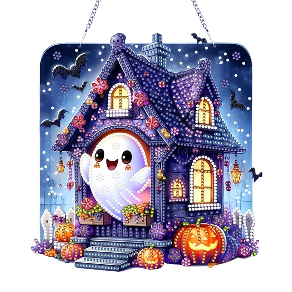 2D Flat DIY Rhinestone Diamond Art Window Pendants Diamond Painting Set Double-sided Printing Home Wall Decoration Crafts