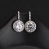 High-End Luxury Round Drop Earrings with Micro-Paved Zircon; Korean Temperament Style Women's Studs and Ear Hooks