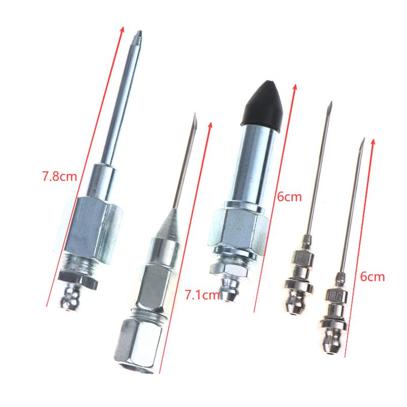 5/7Pcs Grease Gun Needle Accessory Set Dispenser Rubber Coupler Adapter Injector Detachable Nozzles For Narrow Tight Spaces
