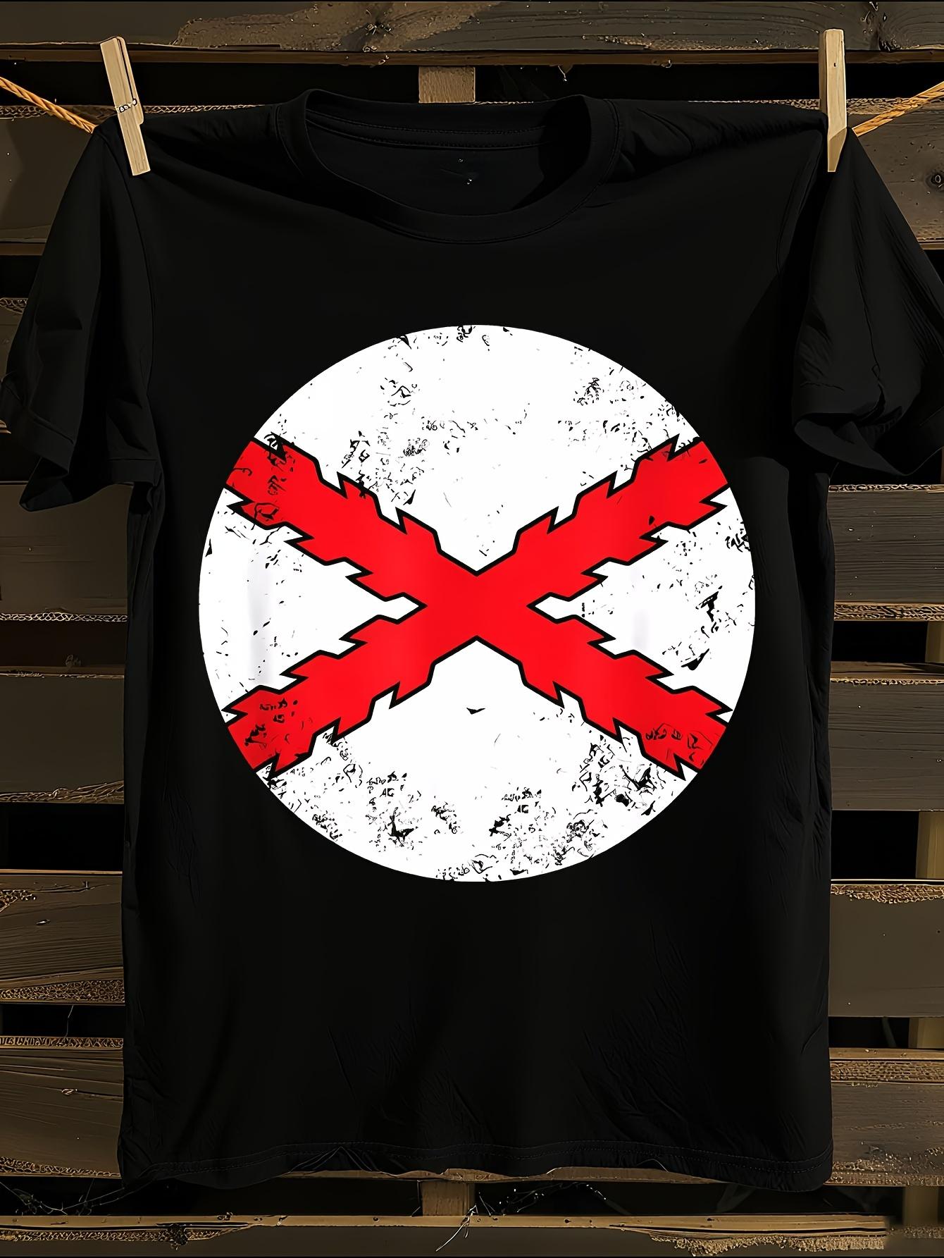 Spanish Empire Design Burgundy Cross 100% T-shirt XXL
