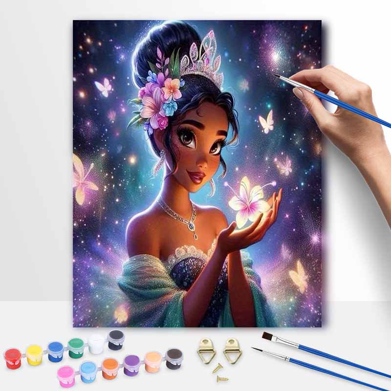 Disney Oil Paint Art Painting Kit Princess Tiana Home Wall Decor Diamond Painting Accessories Gems