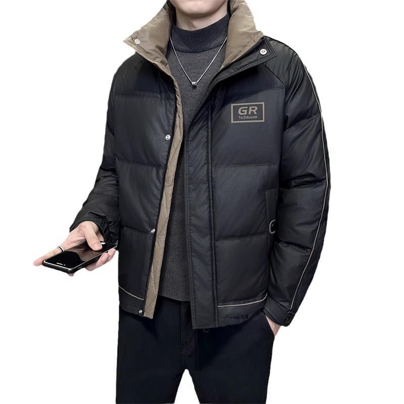 Wuhan Heren Effen Kleur Opstaande Kraag Donsjack - Trendy High-End Design
