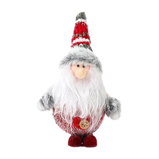Poupée en Peluche de Noël Ornement Suspendu Mini Coloré en Tissu Père Noël Bonhomme de Neige Renne Poupée en Mousse Peluches Pendentif d'Arbre Décoration de Maison Fête de Noël