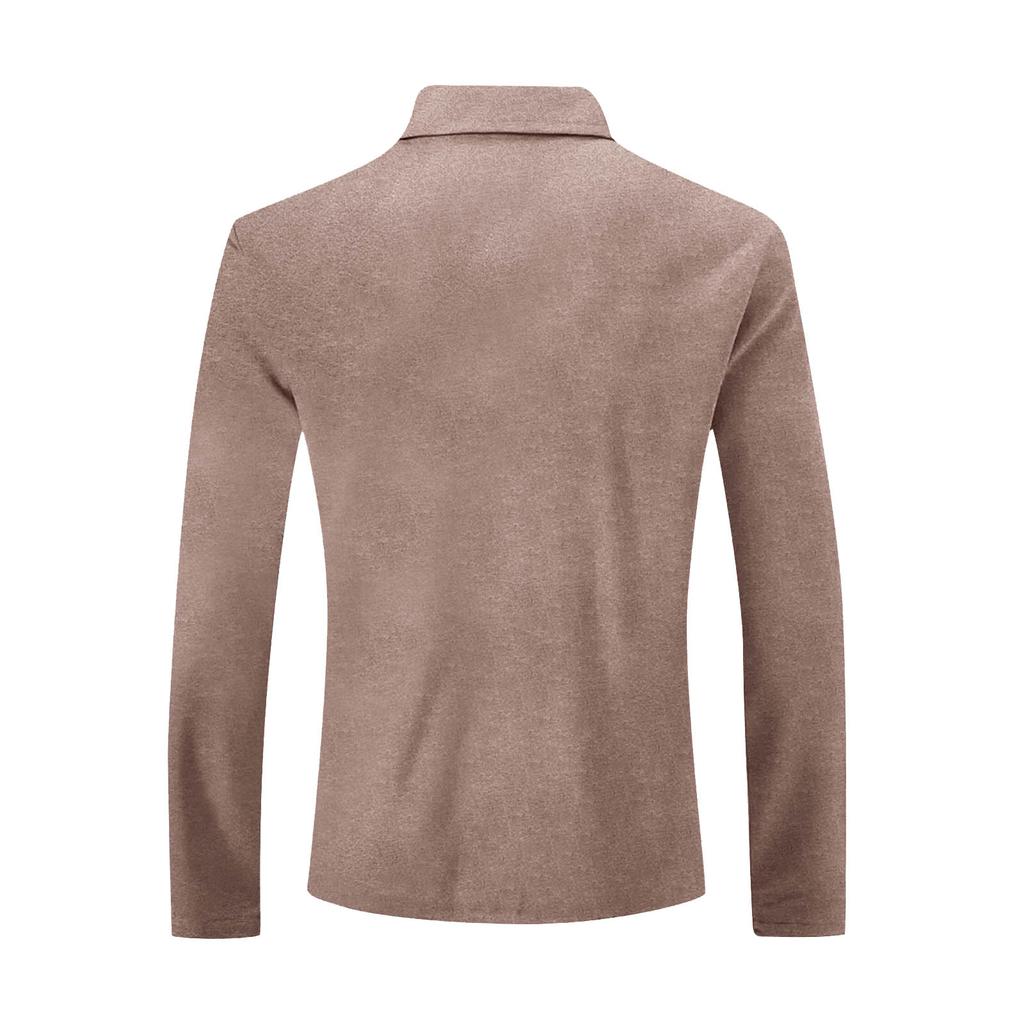 Men's Lapel Solid Color Sports Casual Outdoor Long Sleeved Top