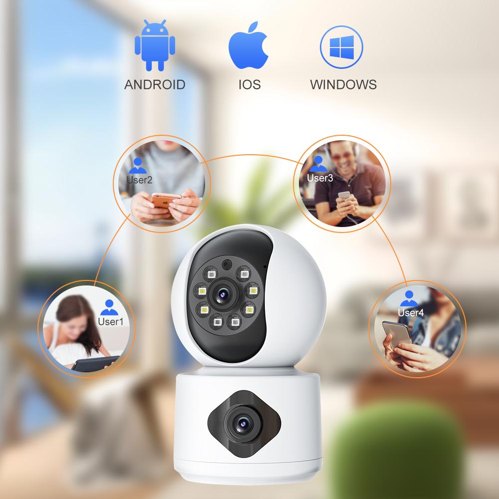 Tuya 8MP 5G Wifi Indoor Lens Baby Monitor Color Night Vision Camera 4k Dual Screen Auto Tracking Video Surveillance