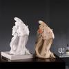 Flower Head Girl Sculpture Resin Figure Decoration Home Livingroom Table Figurines Accessories Art Hotel Desk Statue Ornaments