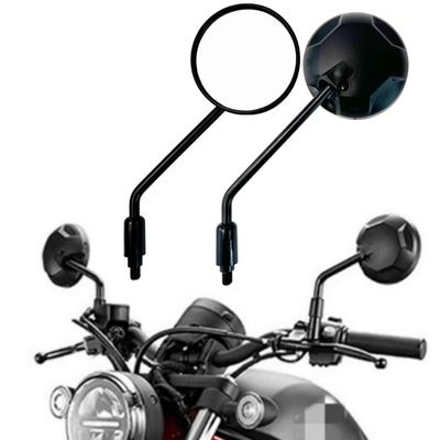 Universal Motorcycle 10mm Round Handlebar Left and Right Black or Custom Set of 101mm Diameter Mirrors, Mirrors, Thread, Mirrors,