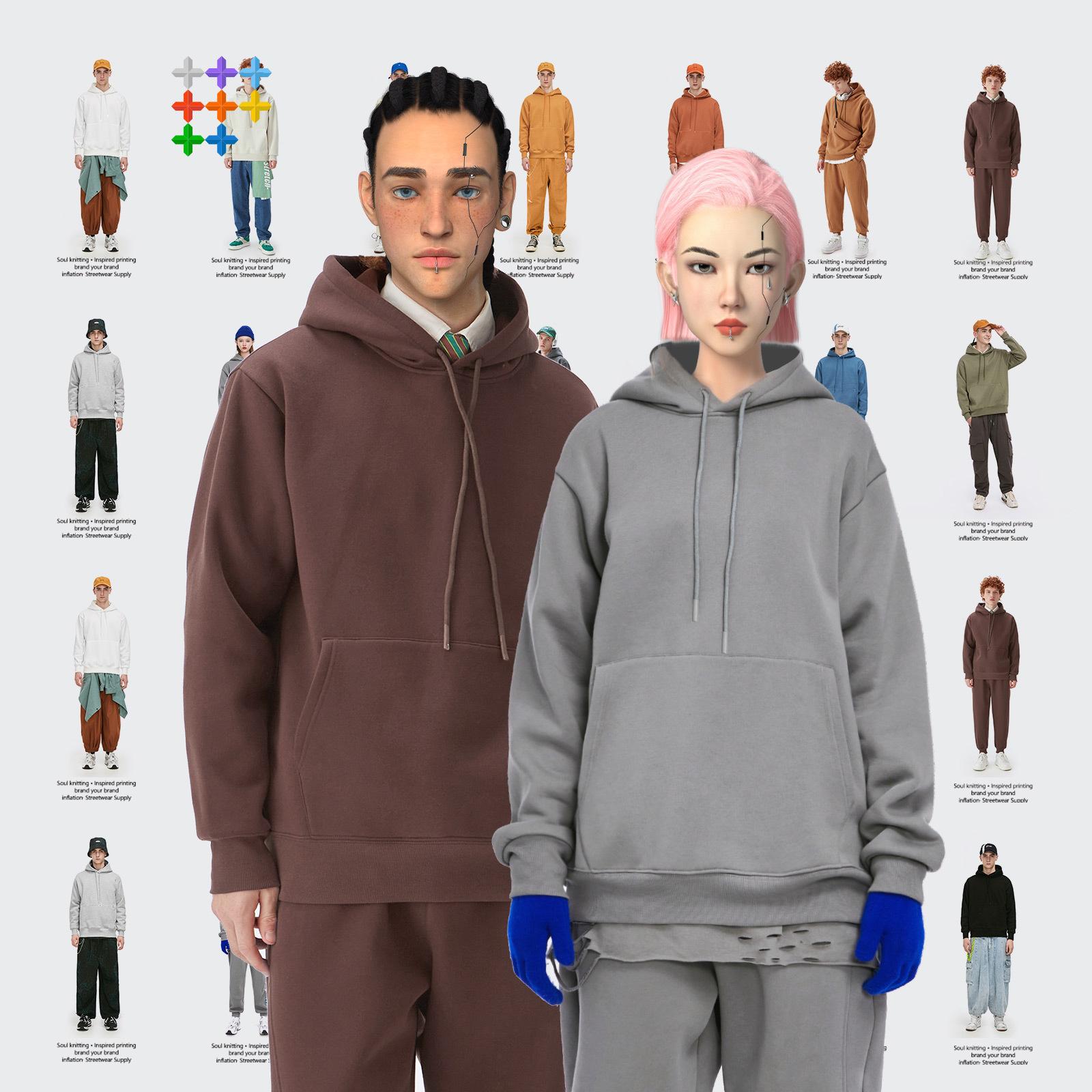 

Add Cashmere Solid Color Multi - Color Hoodie for Men